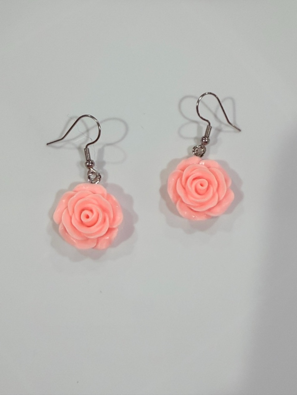 Pink Rose Earrings Floral Trendy Dainty Earrings